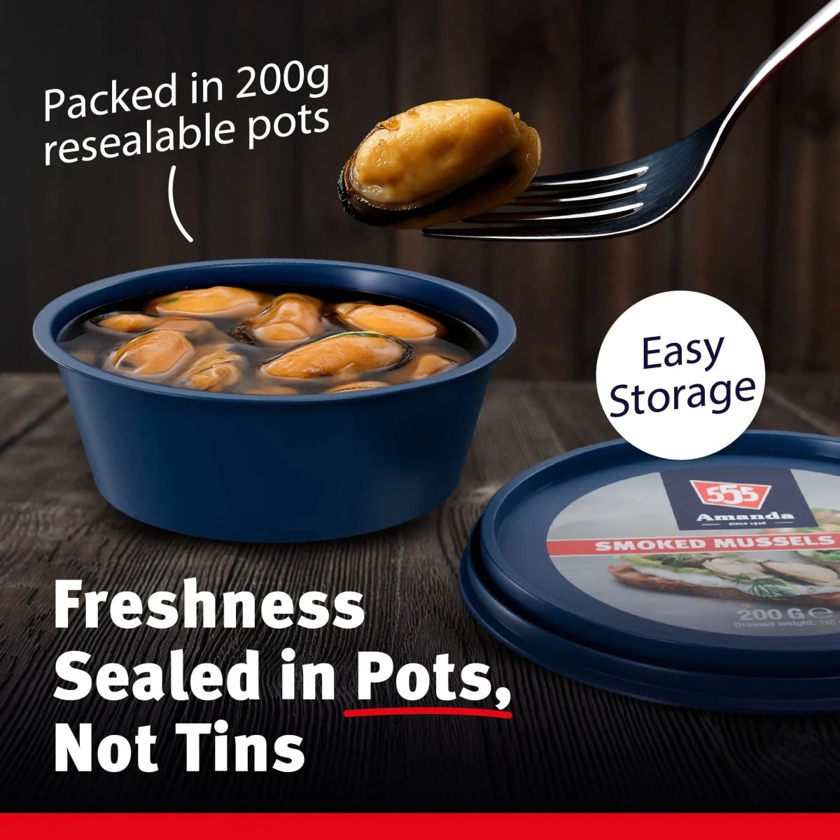 555 Amanda Smoked Mussels in Oil 6 x 200g - BUB BRANDS