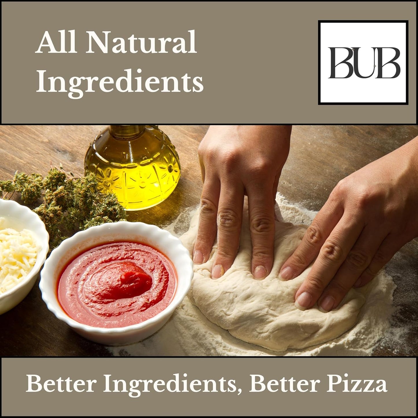 BUB Pizza Making Kit Gift Pack: Make Authentic Neapolitan Pizza Dough at Home - Includes Caputo 00 Flour Caputo Yeast Mutti Pizza Sauce & an Easy to Follow Recipe - 5 Item Pizza Kit