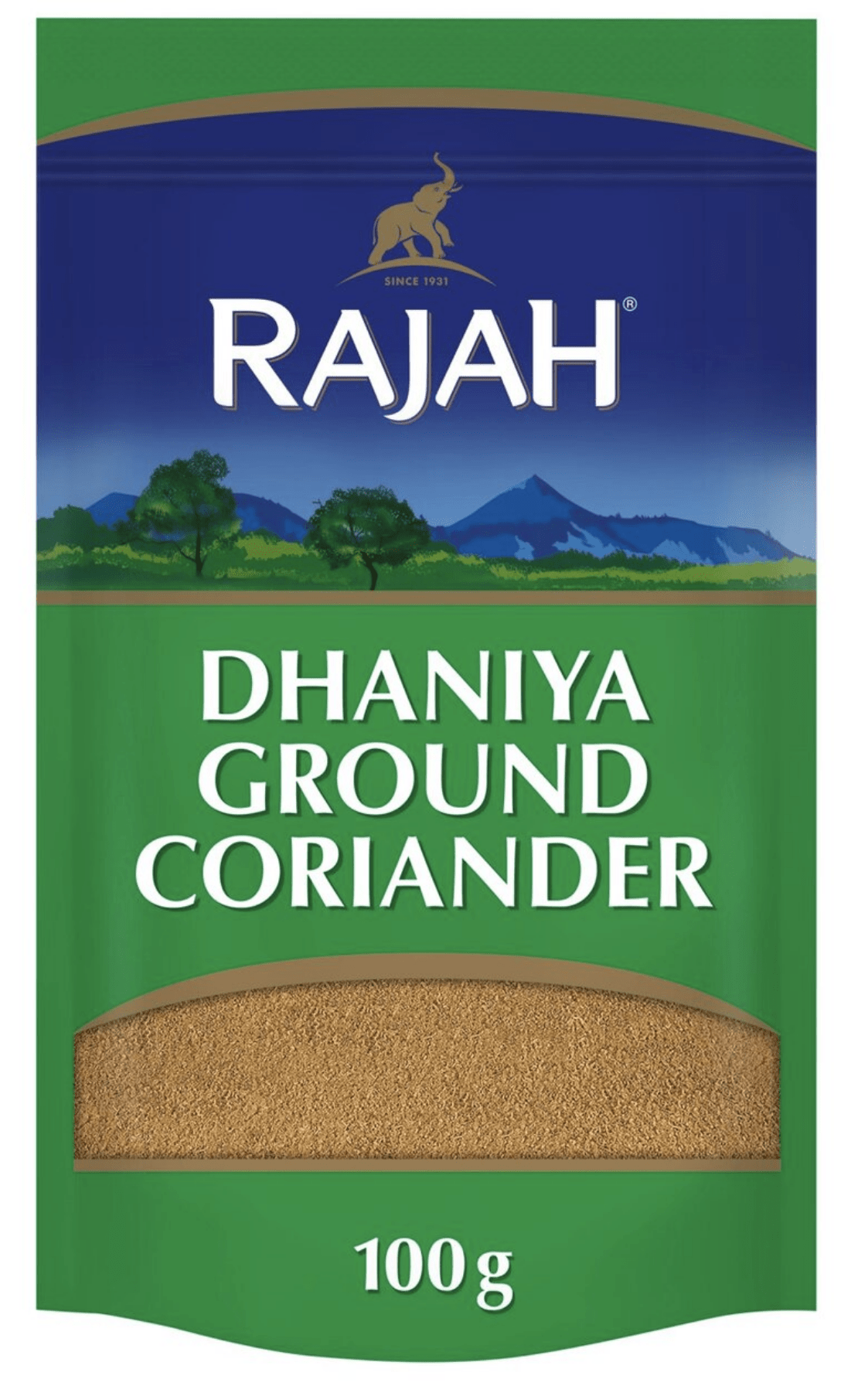 Rajah Ground Coriander (Dhaniya) 100g — Authentic Ground Spice for Indian Cooking - BUB BRANDS