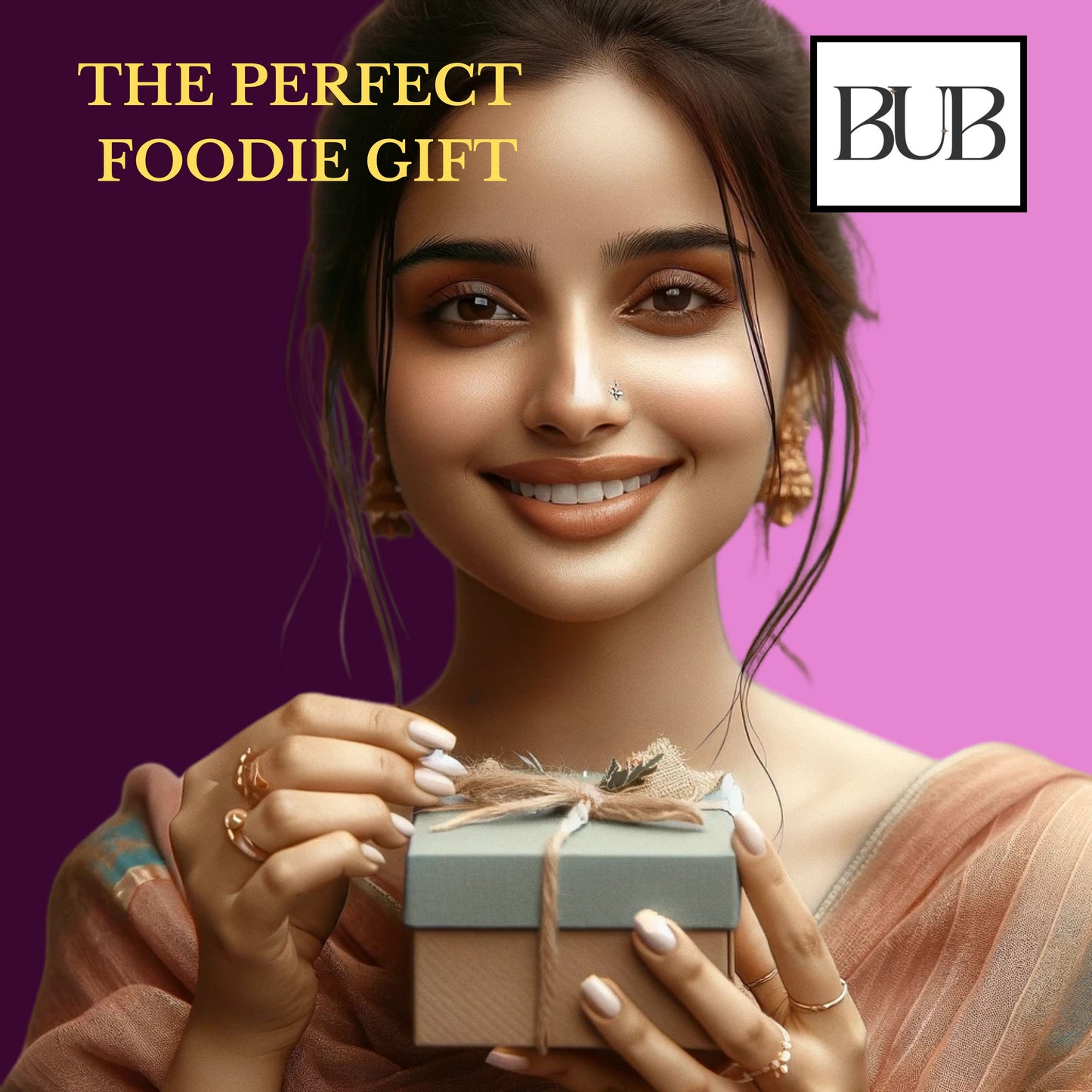 BUB 22cm Premium Stainless Steel Masala Dabba Spice Tin — Complete Indian Spice Box with Rajah Spices & Recipe Book