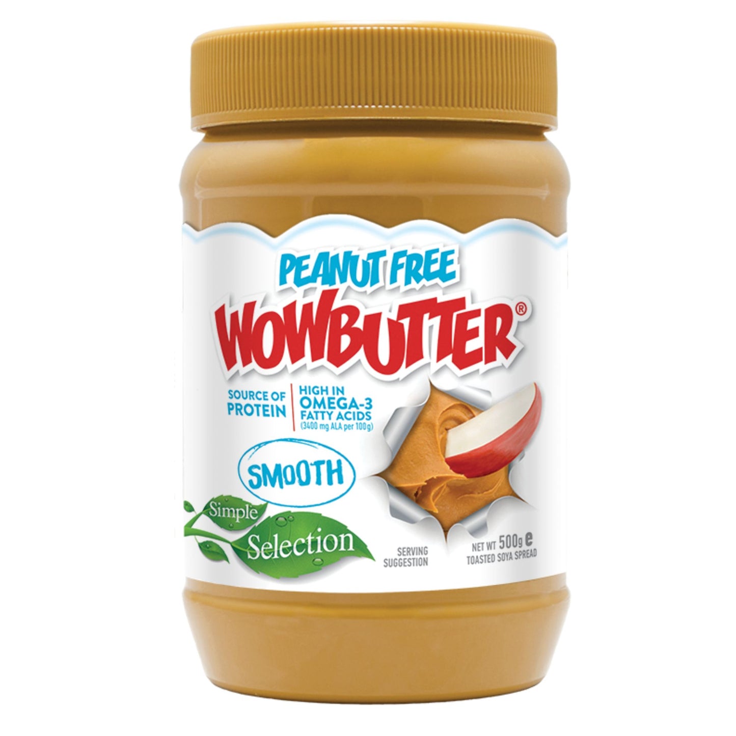 WOWBUTTER Smooth Toasted Soya Spread 500g — Nut‑Free Peanut Butter Alternative (Vegan, Halal, Kosher)