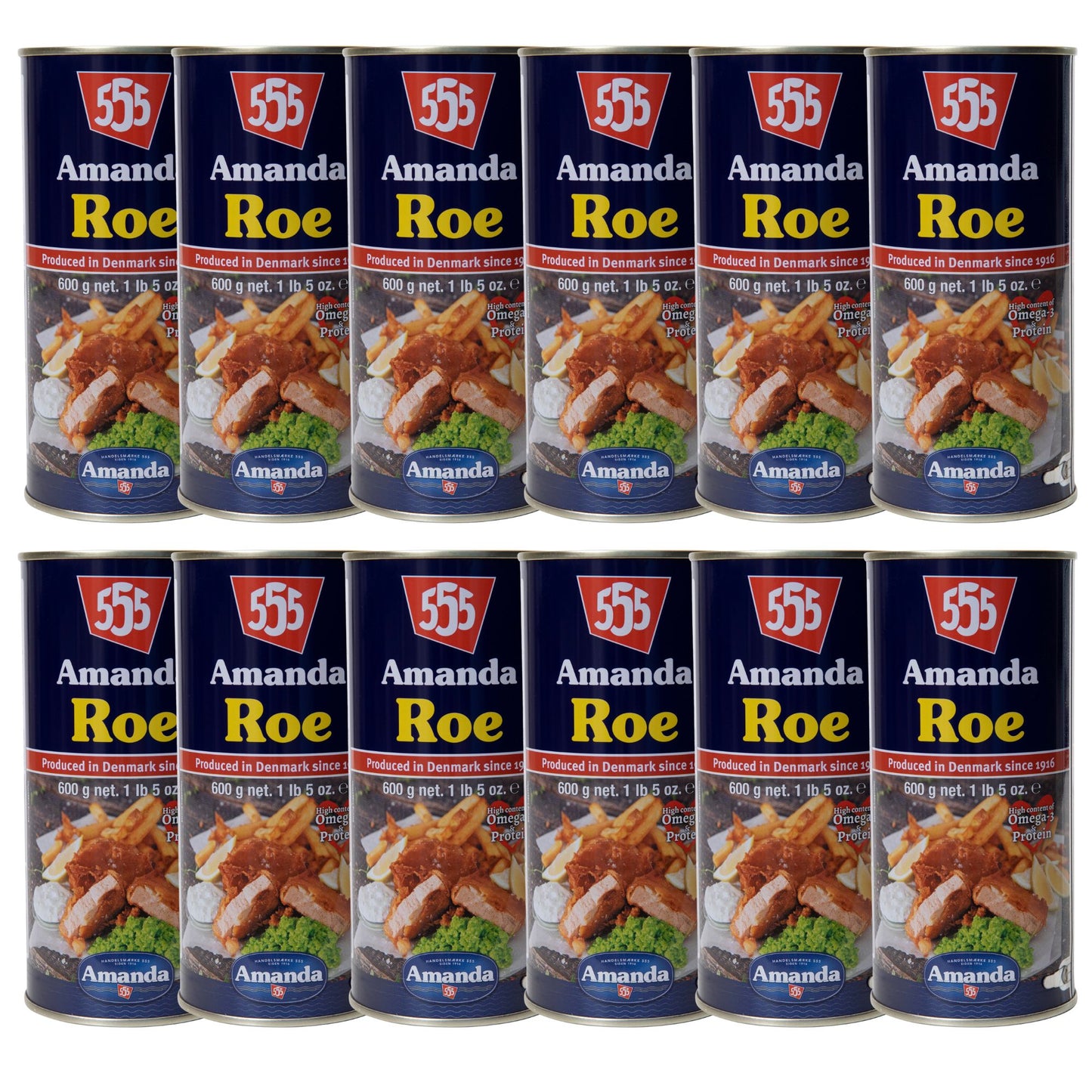 Amanda 555 Premium Tinned Cod Roe 12 x 600g — MSC Certified Chip Shop Favourite