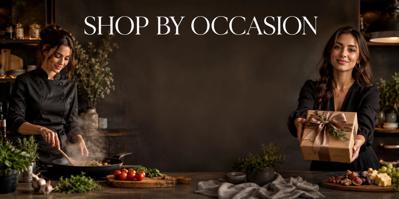 Shop by occasion with spice tins, cooking ingredients, seafood and gifts