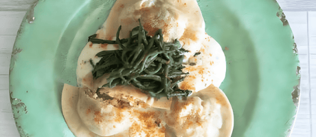 Crab and Roe Ravioli with Fish Cream - BUB BRANDS