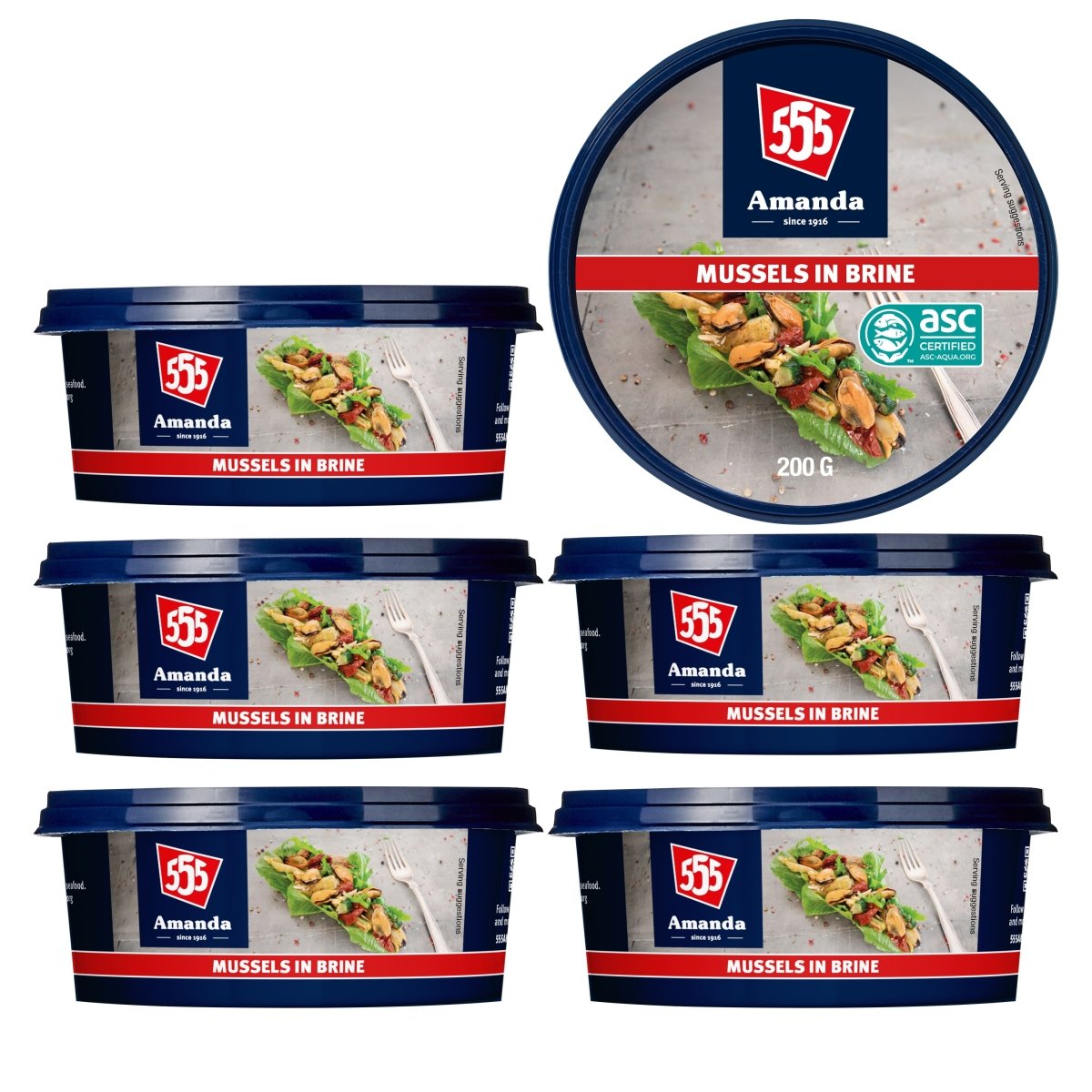 555 Amanda Mussels in Brine 6 x 200g - BUB BRANDS