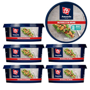 555 Amanda Mussels in Brine 6 x 200g - BUB BRANDS