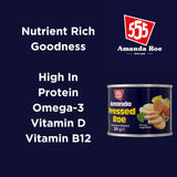 Amanda 555: Tinned Cod Roe | The Original Cod Roe | High in Protein Omega 3 Vitamin D & B12 | MSC Certified, Sustainable, and Delicious | Perfect for Home or Fish & Chip Shops (3 x 200g)