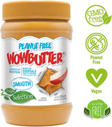 WOWBUTTER Smooth Toasted Soya Spread - Tastes Like Peanut Butter - Nut-Free, Vegan, Gluten Free, Halal & Kosher, Protein Spread - 7g Plant Protein, 1000mg Omega-3 per Serving, All-Natural (1)