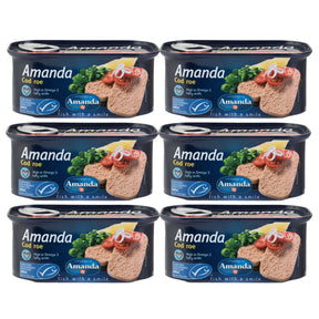 Amanda 555 Tinned Cod Roe 6 x 200g multipack. Ringpull Tins