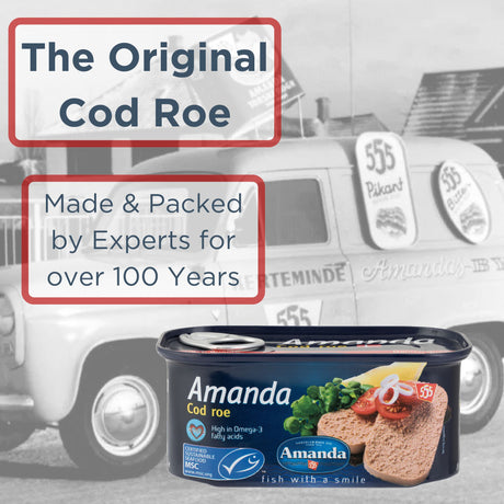 Amanda 555 Cod Roe 200g tin MSC-certified seafood
