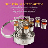 Masala Dabba Gift Set 22cm | Indian Spice Tin with Rajah Spices & Recipe Book - BUB BRANDS