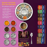 Masala Dabba Gift Set 22cm | Indian Spice Tin with Rajah Spices & Recipe Book - BUB BRANDS