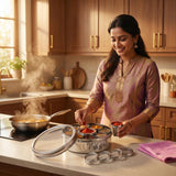 BUB Premium Masala Dabba 22cm | Stainless Steel Indian Spice Tin with 9 Pots, Airtight Lids & Spoon
