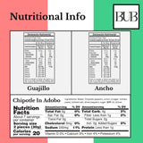 BUB Mexican Dried Chillies 3 Pack: Tajin Ancho, Guajillo & La Costena Chipotle in Adobo + Recipe Guide