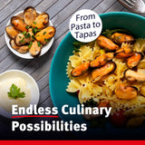 Smoked mussels in oil for seafood platters and pasta