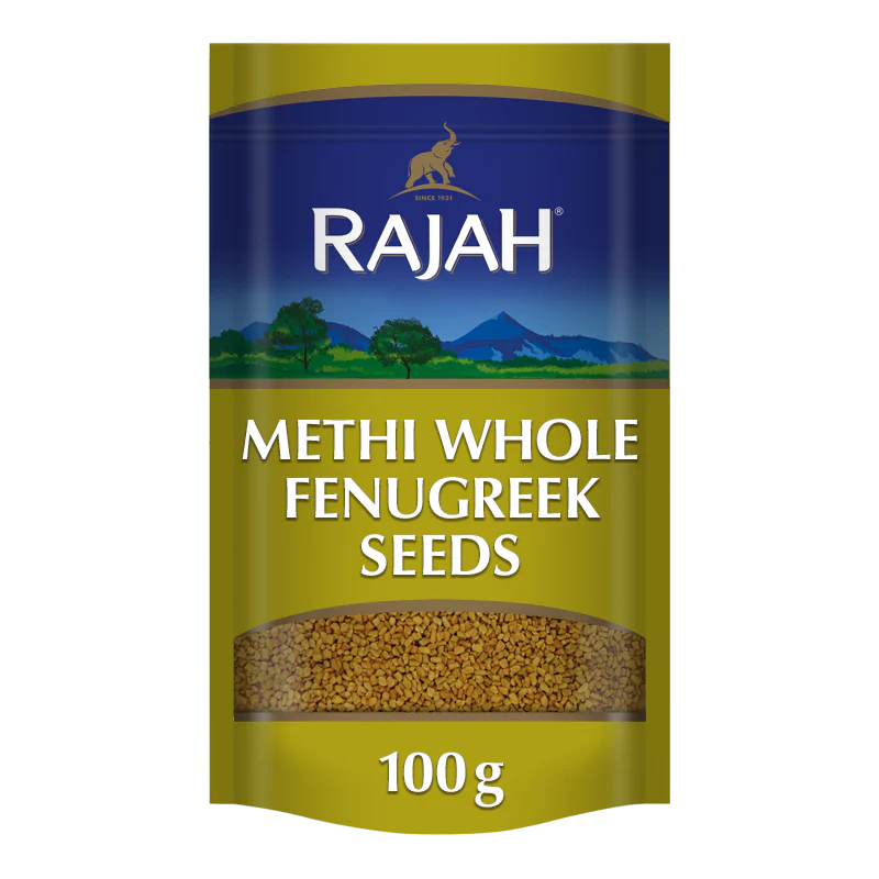 Rajah Whole Fenugreek Seeds (Methi) 100g — Authentic Whole Spice for Indian Cooking