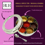 Masala Dabba Gift Set 18.5cm | Indian Spice Tin with Rajah Spices & Recipe Book