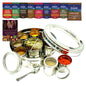 BUB 22cm Premium Stainless Steel Masala Dabba Spice Tin — Complete Indian Spice Box with Rajah Spices & Recipe Book