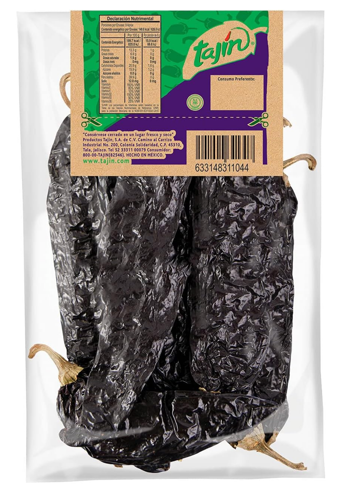 Tajin Dried Pasilla Chillies 75g — Authentic Mexican Pasilla for Sauces, Salsas & Stews