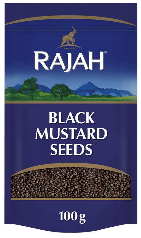 Rajah Whole Black Mustard Seeds 100g — Authentic Whole Spice for Indian Cooking - BUB BRANDS