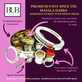 Masala Dabba Gift Set 22cm | Indian Spice Tin with Rajah Spices & Recipe Book