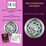 Masala Dabba Gift Set 22cm | Indian Spice Tin with Rajah Spices & Recipe Book
