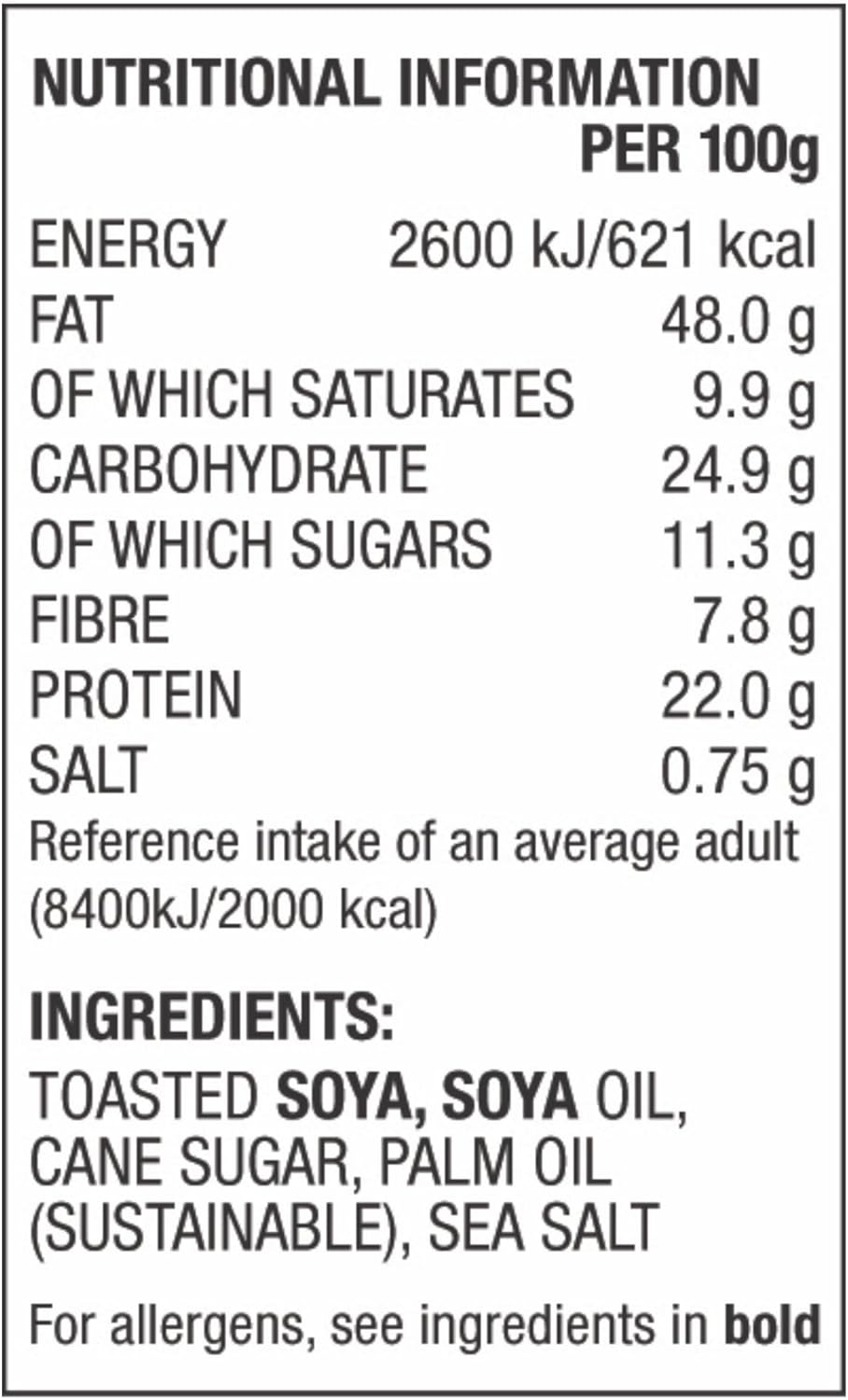 WOWBUTTER Crunchy toasted soya spread ingredients and nutrition